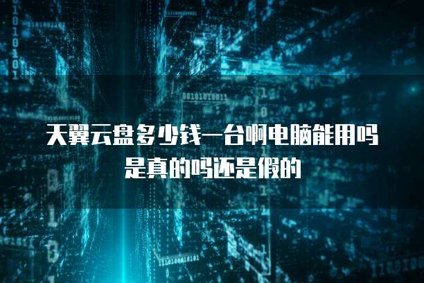 天翼云盘多少钱一台啊电脑能用吗是真的吗还是假的
