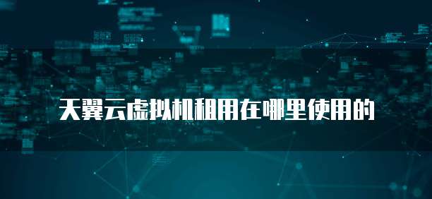 天翼云虚拟机租用在哪里使用的