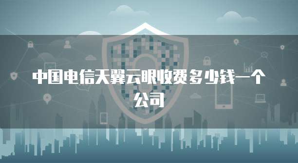 中国电信天翼云眼收费多少钱一个公司