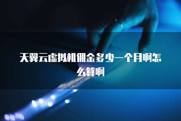 天翼云虚拟机佣金多少一个月啊怎么算啊