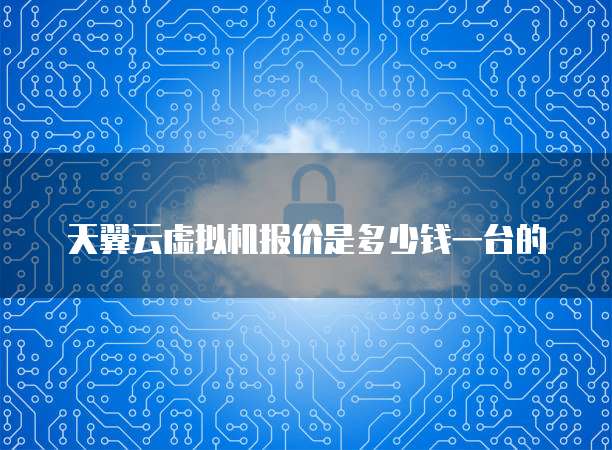 天翼云虚拟机报价是多少钱一台的