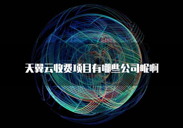 天翼云收费项目有哪些公司呢啊