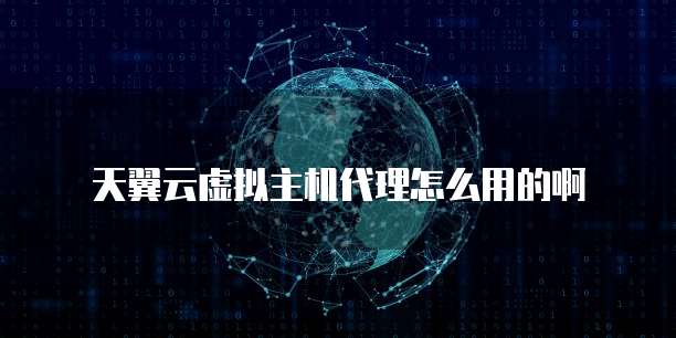 天翼云虚拟主机代理怎么用的啊