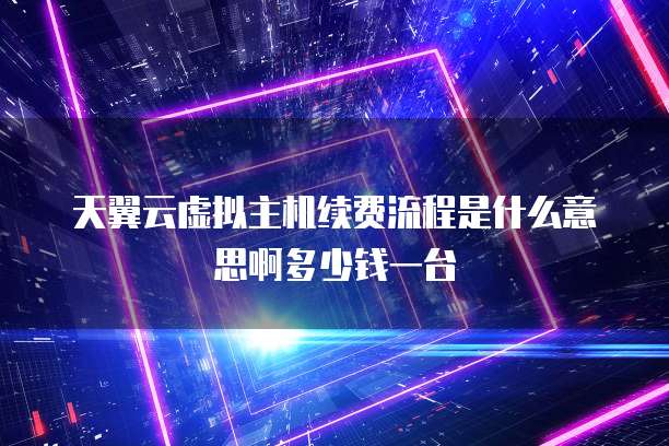 天翼云虚拟主机续费流程是什么意思啊多少钱一台