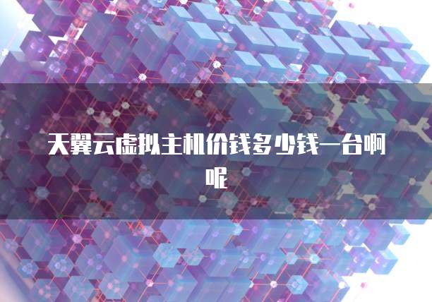 天翼云虚拟主机价钱多少钱一台啊呢