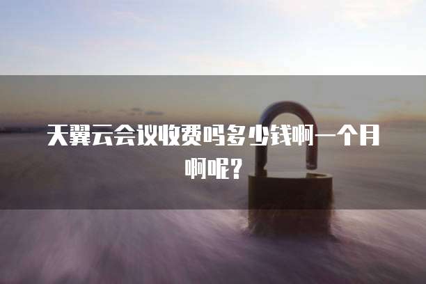 天翼云会议收费吗多少钱啊一个月啊呢?