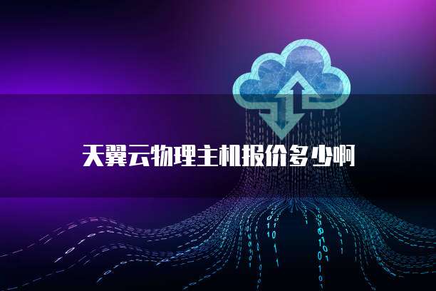 天翼云物理主机报价多少啊