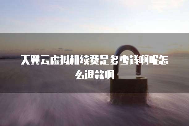 天翼云虚拟机续费是多少钱啊呢怎么退款啊