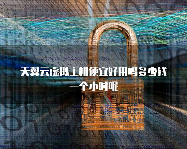 天翼云虚拟主机便宜好用吗多少钱一个小时呢