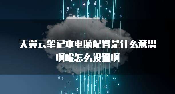 天翼云笔记本电脑配置是什么意思啊呢怎么设置啊