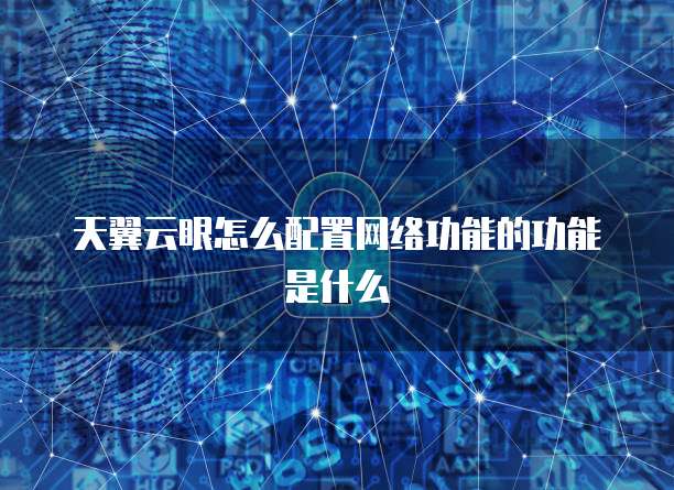 天翼云眼怎么配置网络功能的功能是什么