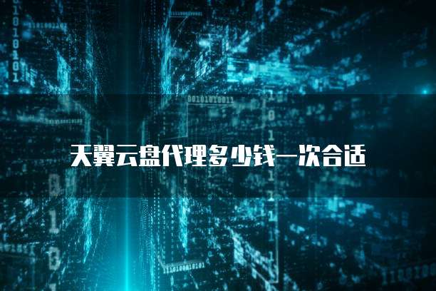 天翼云盘代理多少钱一次合适