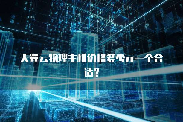 天翼云物理主机价格多少元一个合适?