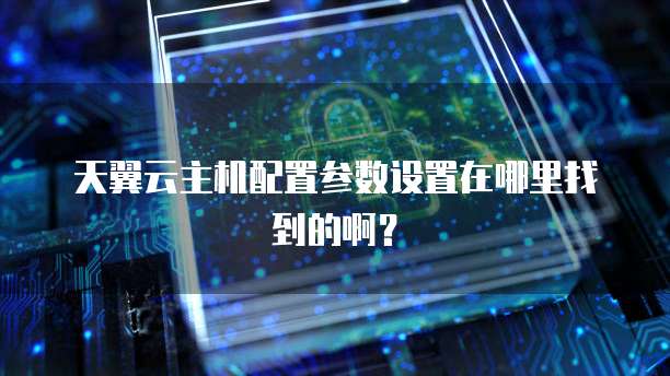 天翼云主机配置参数设置在哪里找到的啊?