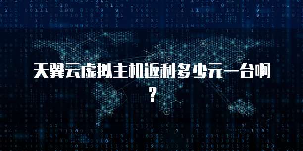 天翼云虚拟主机返利多少元一台啊？