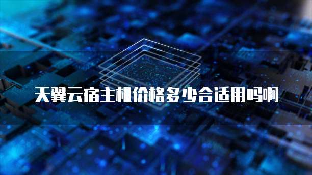 天翼云宿主机价格多少合适用吗啊