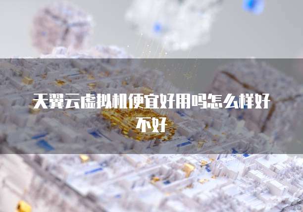 天翼云虚拟机便宜好用吗怎么样好不好
