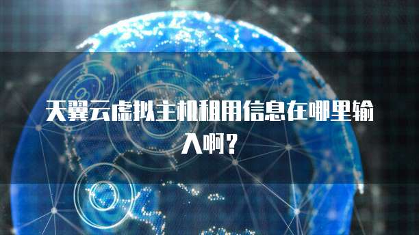 天翼云虚拟主机租用信息在哪里输入啊？
