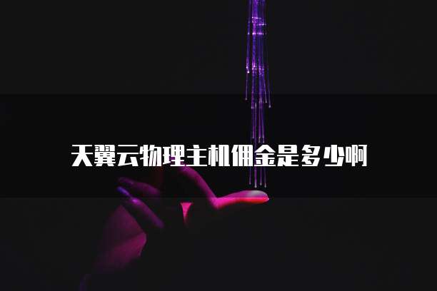天翼云物理主机佣金是多少啊