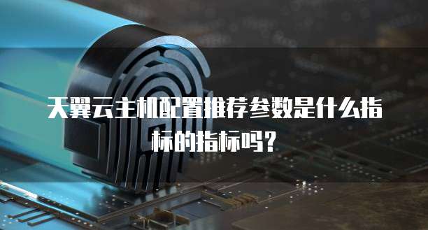 天翼云主机配置推荐参数是什么指标的指标吗?