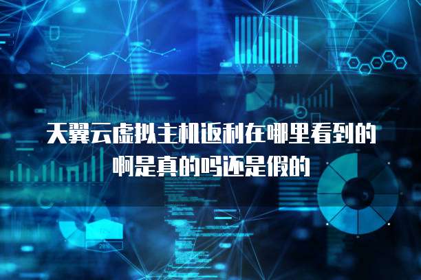 天翼云虚拟主机返利在哪里看到的啊是真的吗还是假的