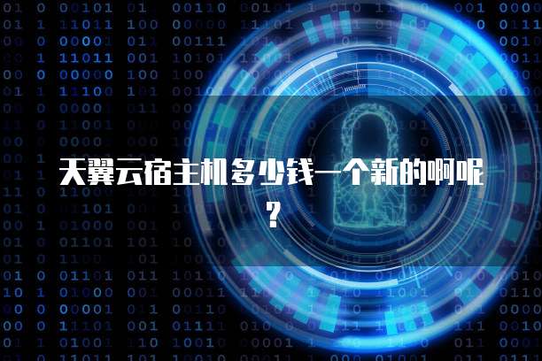 天翼云宿主机多少钱一个新的啊呢？