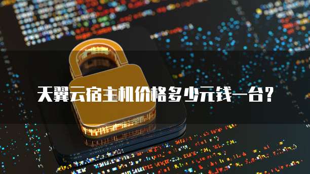 天翼云宿主机价格多少元钱一台?