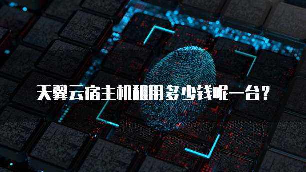 天翼云宿主机租用多少钱呢一台?
