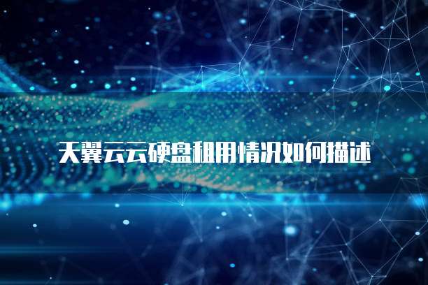 天翼云云硬盘租用情况如何描述