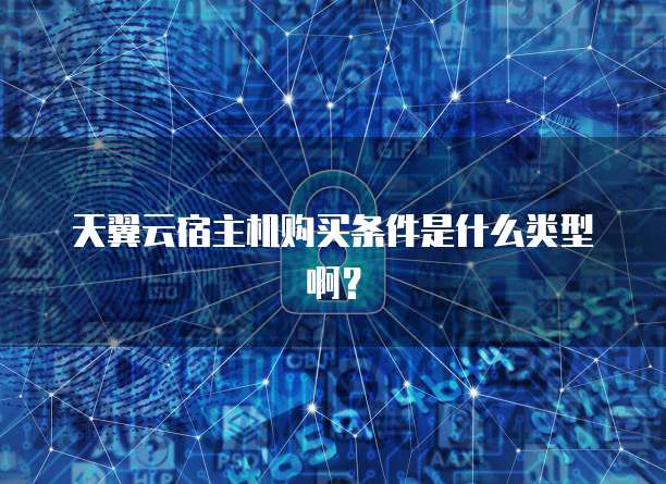 天翼云宿主机购买条件是什么类型啊?