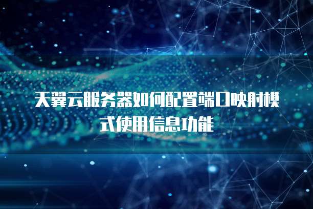天翼云服务器如何配置端口映射模式使用信息功能