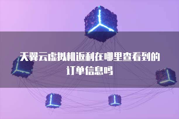 天翼云虚拟机返利在哪里查看到的订单信息吗