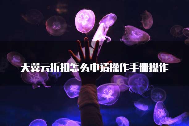 天翼云折扣怎么申请操作手册操作