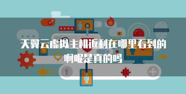 天翼云虚拟主机返利在哪里看到的啊呢是真的吗