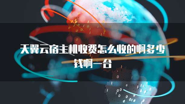 天翼云宿主机收费怎么收的啊多少钱啊一台