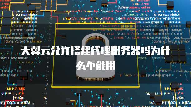 天翼云允许搭建代理服务器吗为什么不能用