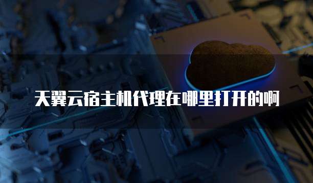 天翼云宿主机代理在哪里打开的啊