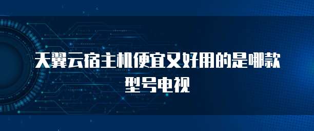 天翼云宿主机便宜又好用的是哪款型号电视