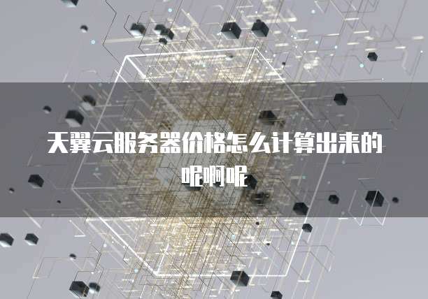 天翼云服务器价格怎么计算出来的呢啊呢