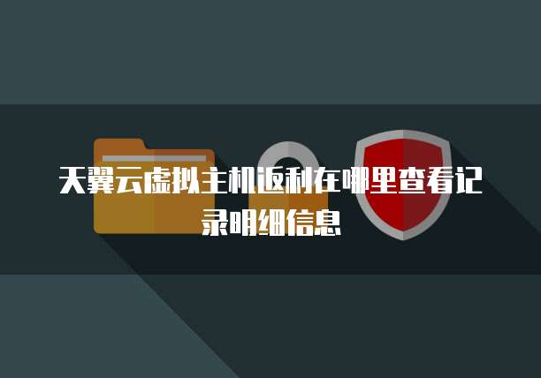 天翼云虚拟主机返利在哪里查看记录明细信息