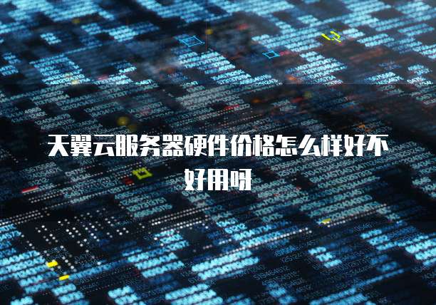 天翼云服务器硬件价格怎么样好不好用呀