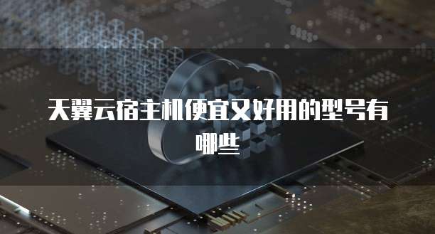 天翼云宿主机便宜又好用的型号有哪些