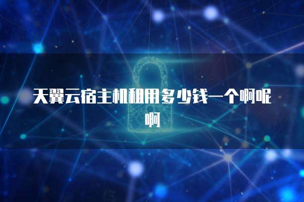 天翼云宿主机租用多少钱一个啊呢啊