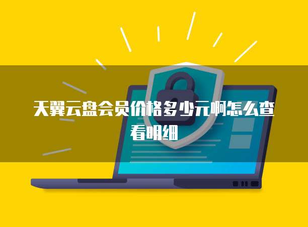 天翼云盘会员价格多少元啊怎么查看明细