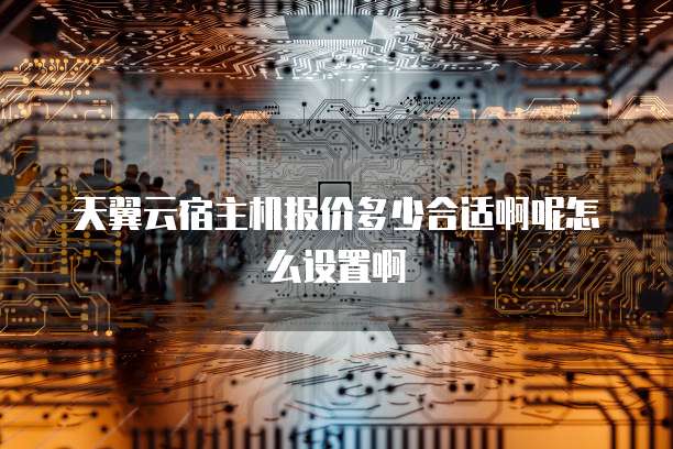 天翼云宿主机报价多少合适啊呢怎么设置啊