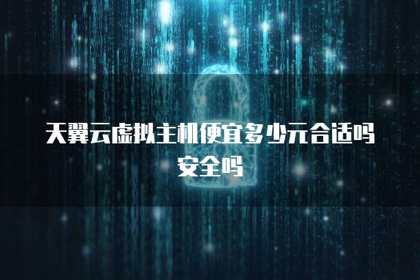 天翼云虚拟主机便宜多少元合适吗安全吗