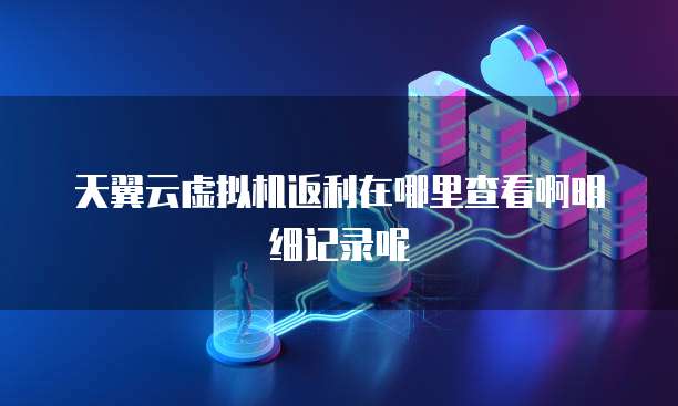 天翼云虚拟机返利在哪里查看啊明细记录呢