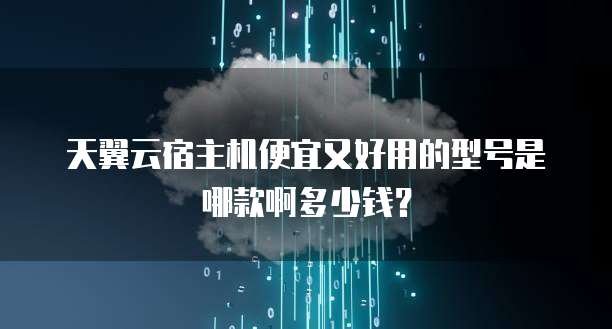 天翼云宿主机便宜又好用的型号是哪款啊多少钱?