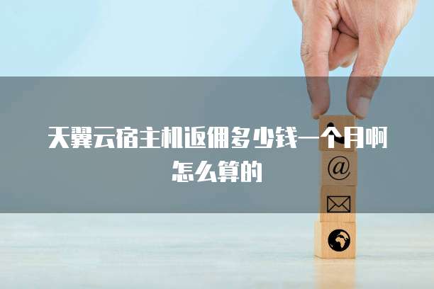 天翼云宿主机返佣多少钱一个月啊怎么算的