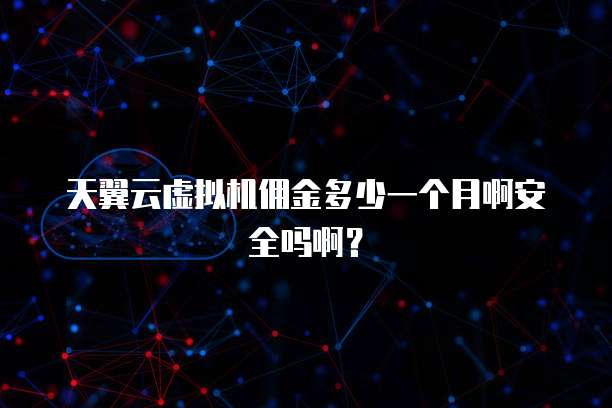 天翼云虚拟机佣金多少一个月啊安全吗啊?